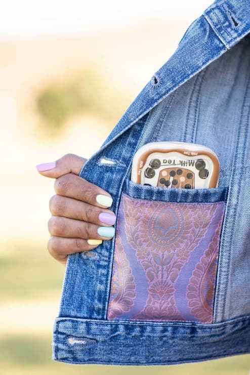 Indo-Western Denim Jacket with Saree Silk | Shikra London